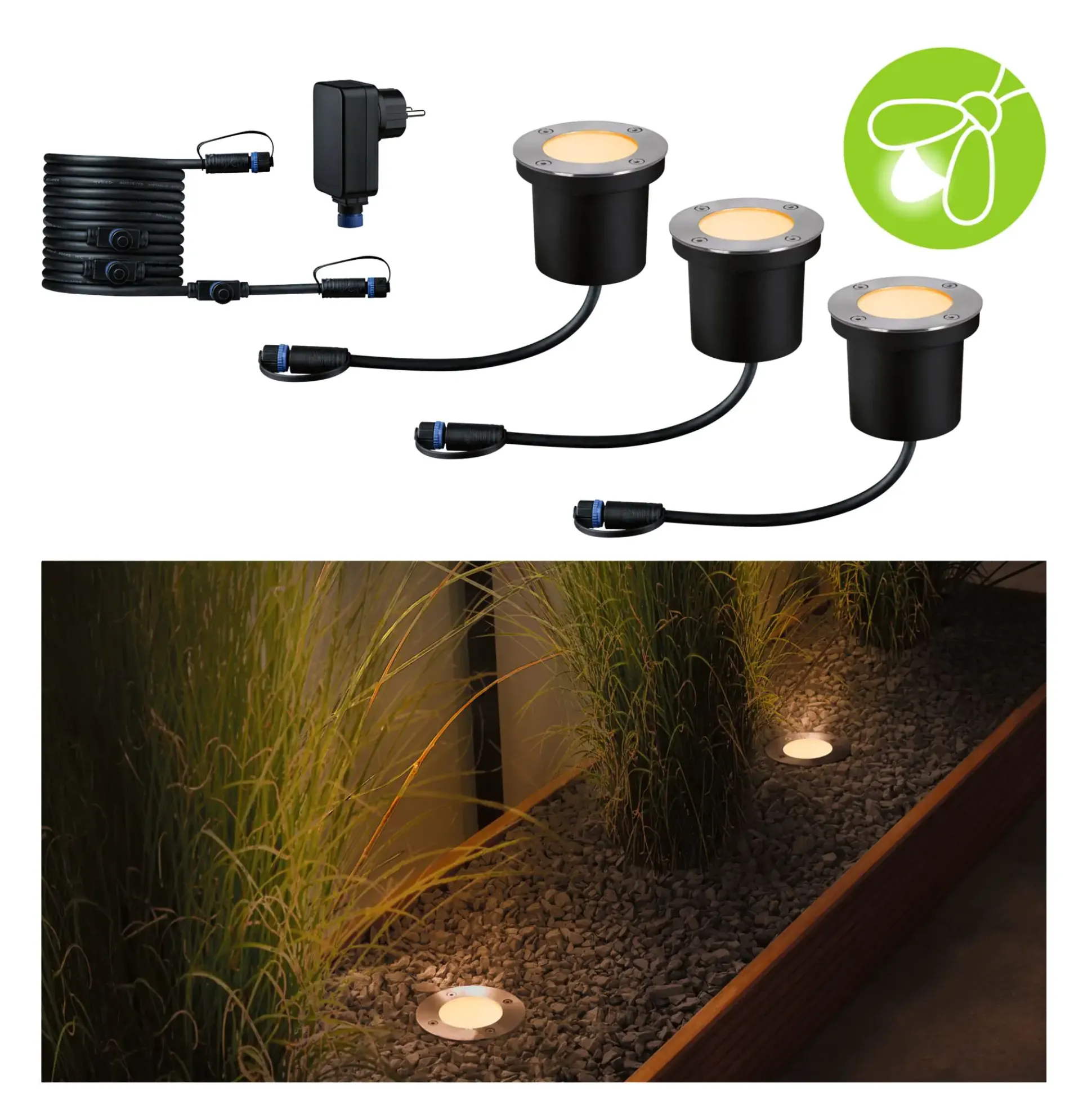 Paulmann Plug & Shine LED Bodeneinbauleuchte Floor insect-friendly 3er-Set