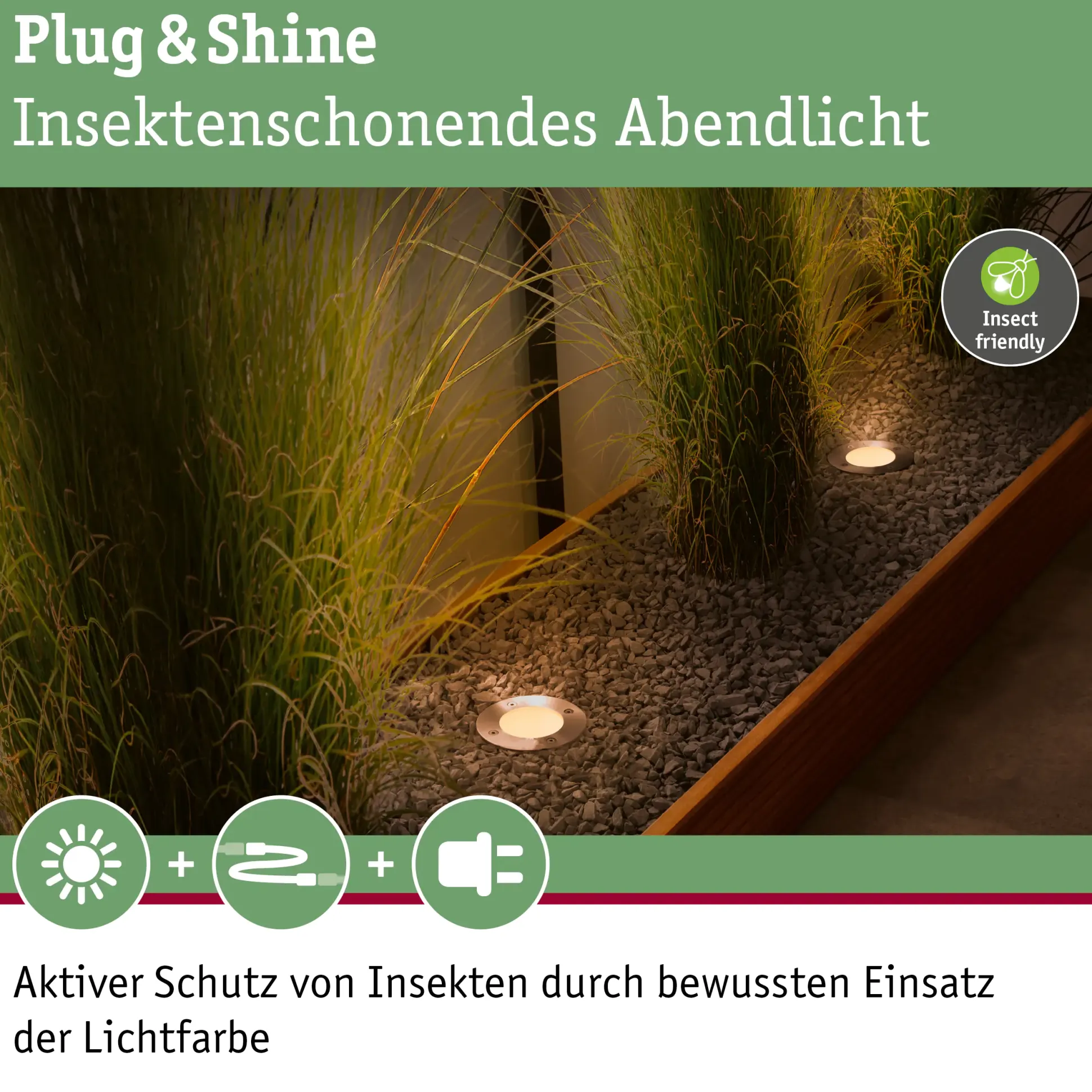 Paulmann Plug & Shine LED Bodeneinbauleuchte Floor insect-friendly Ø 9,8 cm