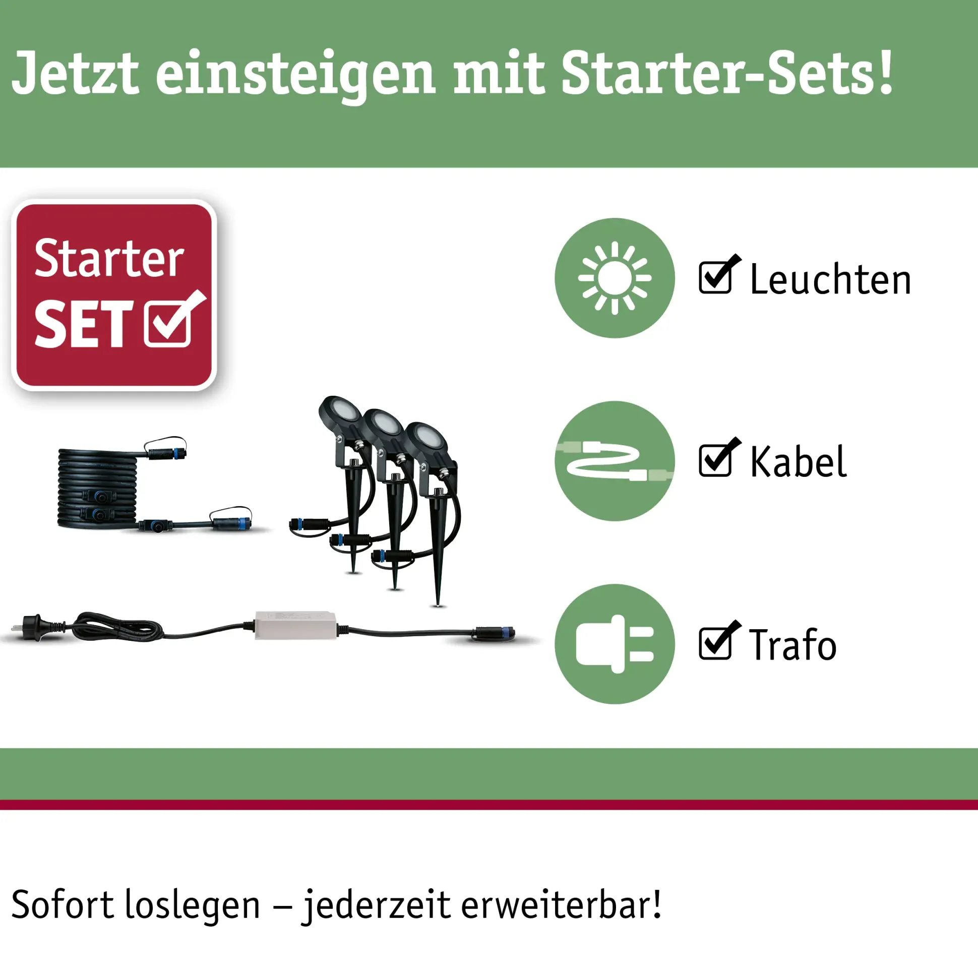 Paulmann Plug & Shine LED Spot Sting insect-friendly anthrazit 3er-Set