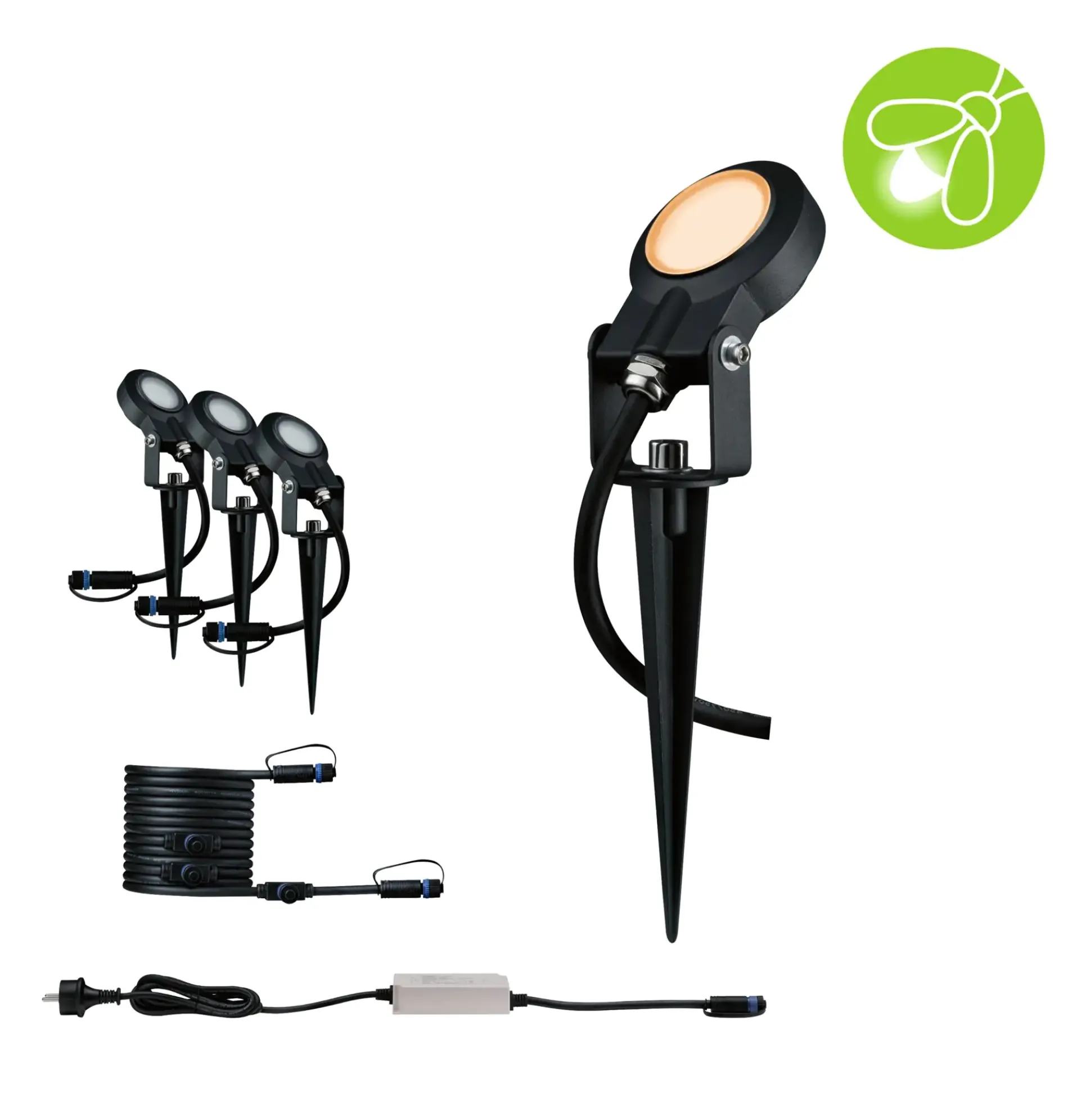 Paulmann Plug & Shine LED Spot Sting insect-friendly anthrazit 3er-Set