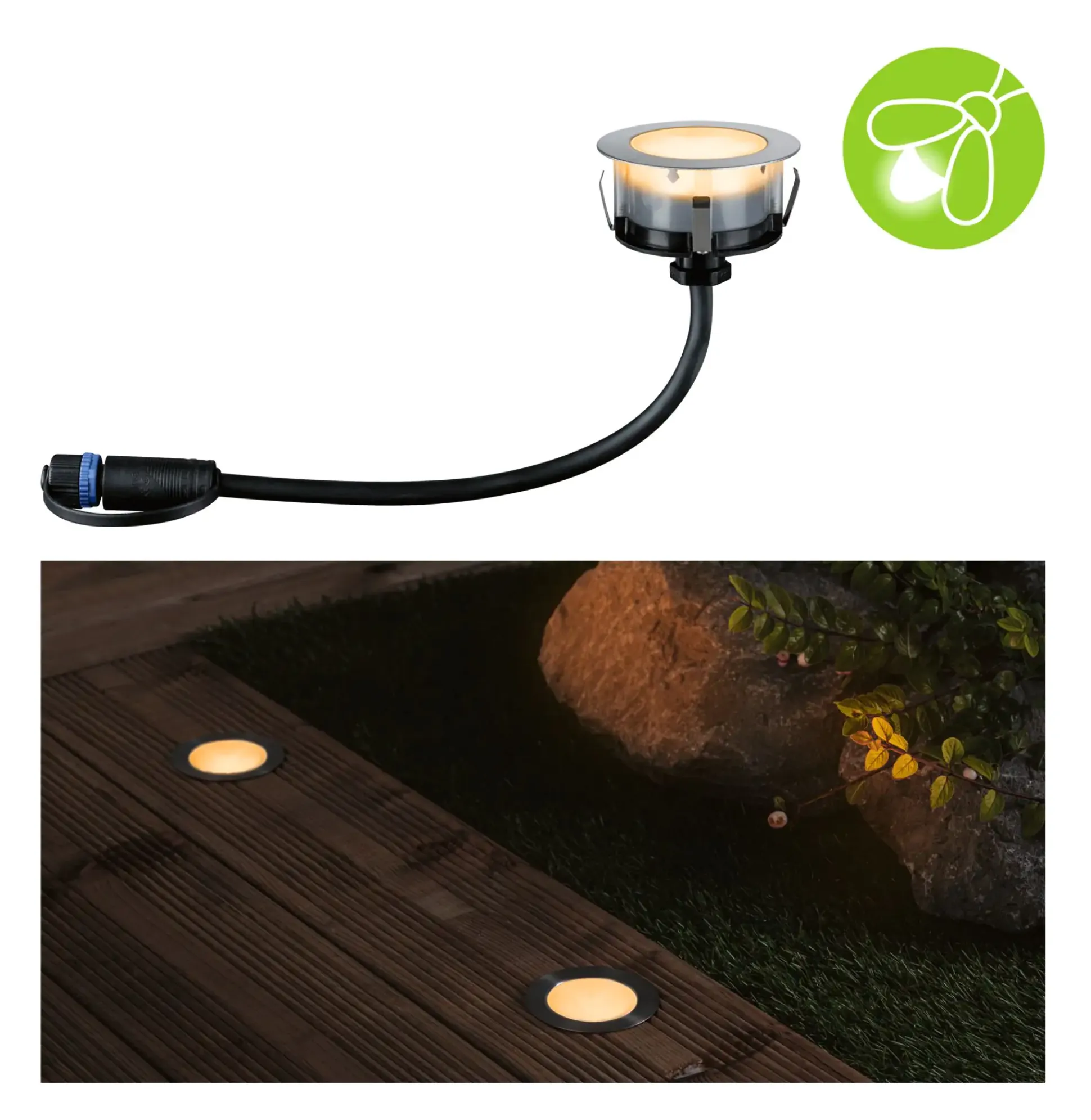 Paulmann Plug & Shine LED Bodeneinbauleuchte Floor insect-friendly Ø 7 cm