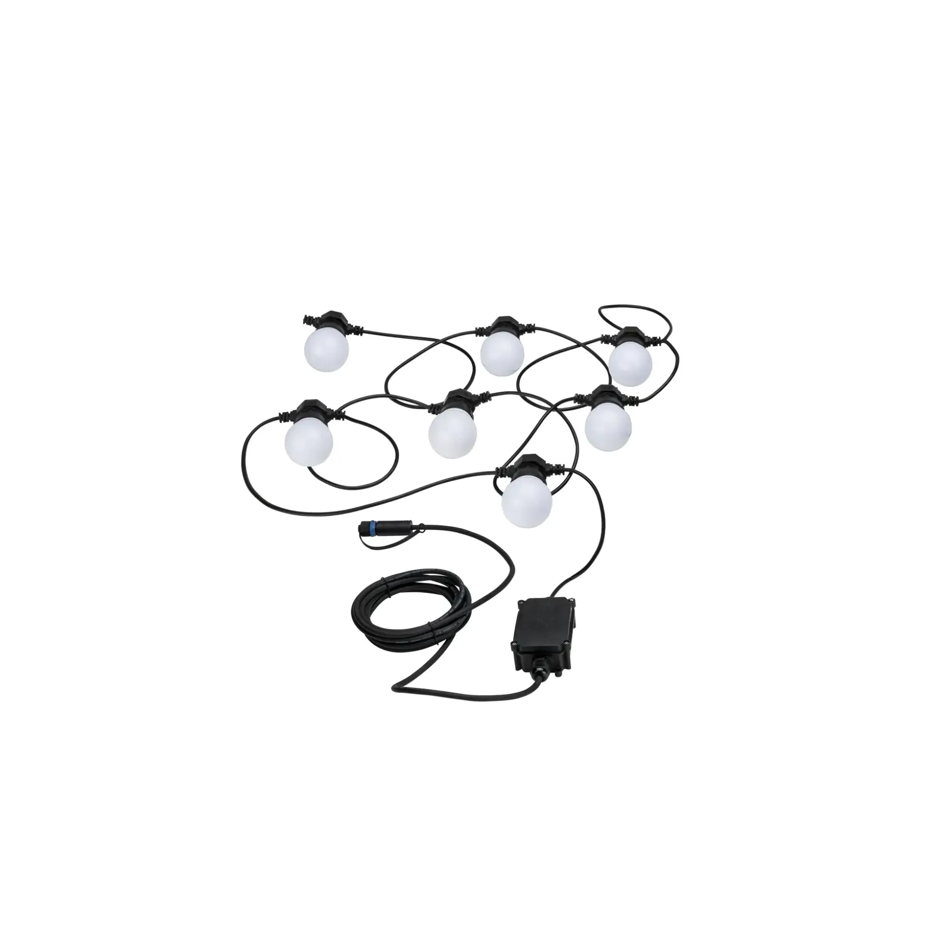 Paulmann Plug & Shine Lichterkette Outdoor weiß-schwarz 6,8 m mit 7 Lampen