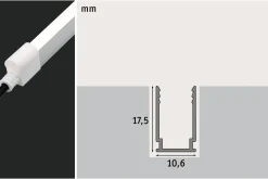 Paulmann Plug & Shine Neon LED-Stripe Profil Outdoor silber 1 m