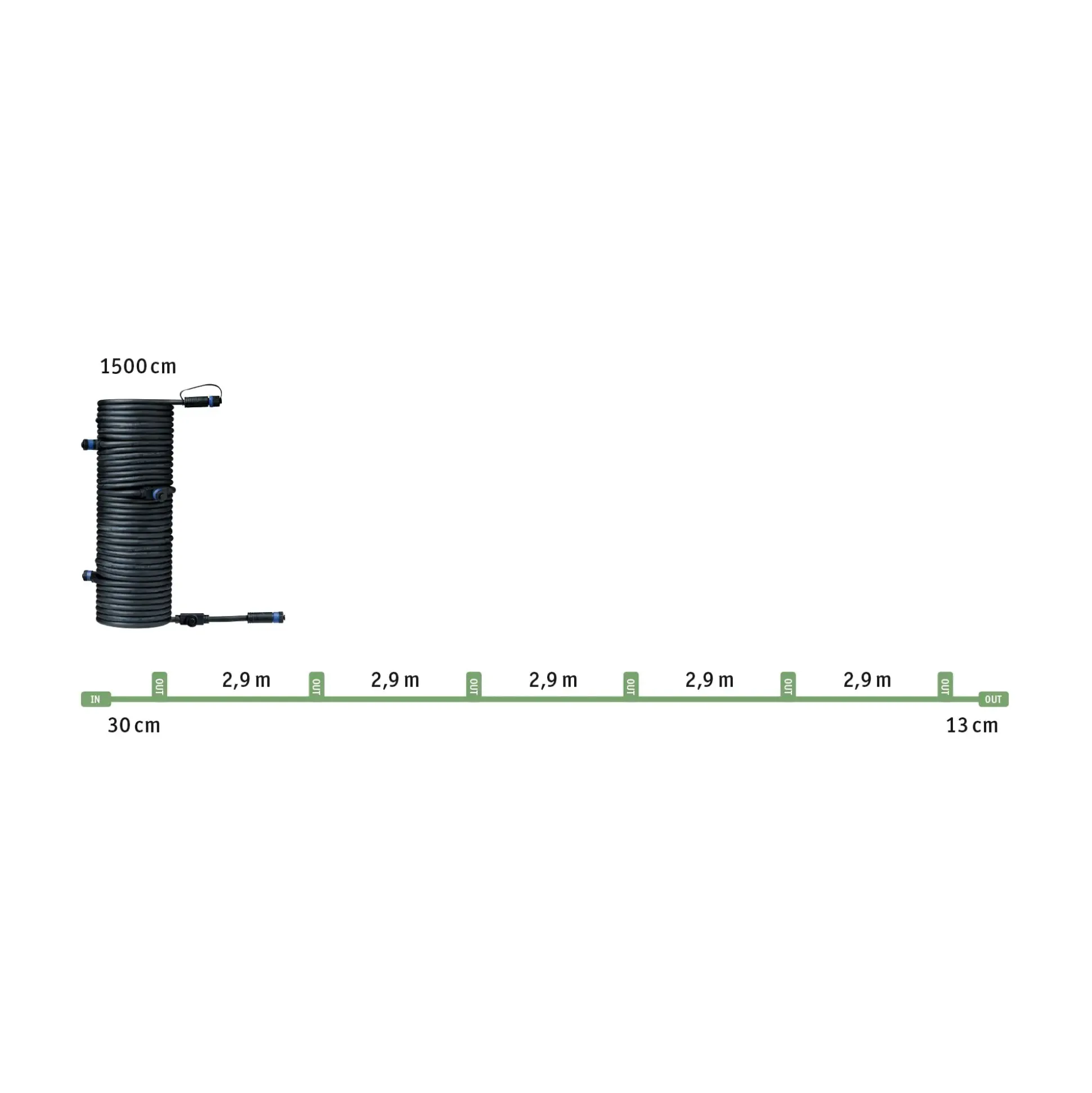 Paulmann Plug & Shine Verbindungskabel Outdoor schwarz 15 m