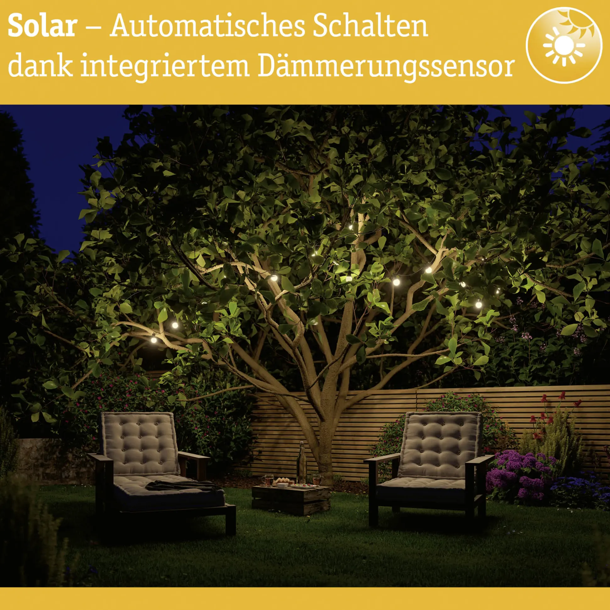 Paulmann Solar-Lichterkette Aurinka 21,9 m 200 LED warmweiß