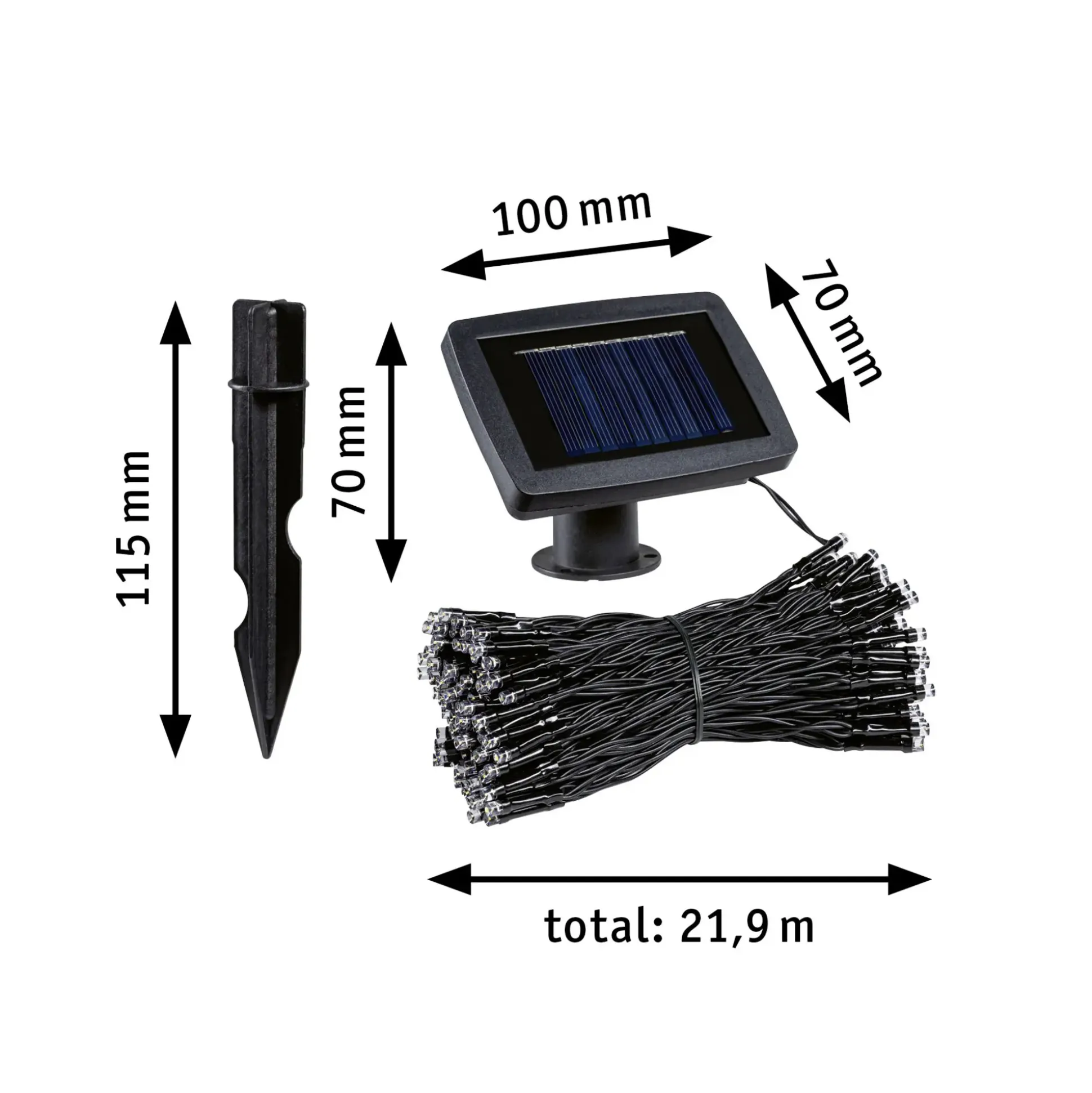 Paulmann Solar-Lichterkette Aurinka 21,9 m 200 LED warmweiß