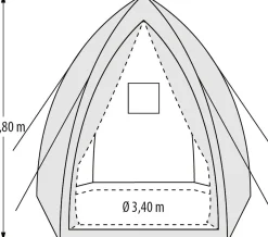 Pergart Überwinterungszelt Pflanzen Hawaii Größe XL Ø 340 x 280 cm