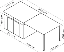 Pergart Metallgerätehaus Rheinfelden 108 Set 290 x 245 x 226 cm anthrazit
