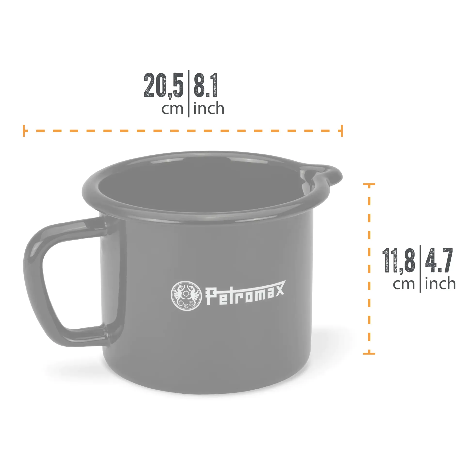 Petromax Milchtopf Emaille 1,4 Liter schwarz