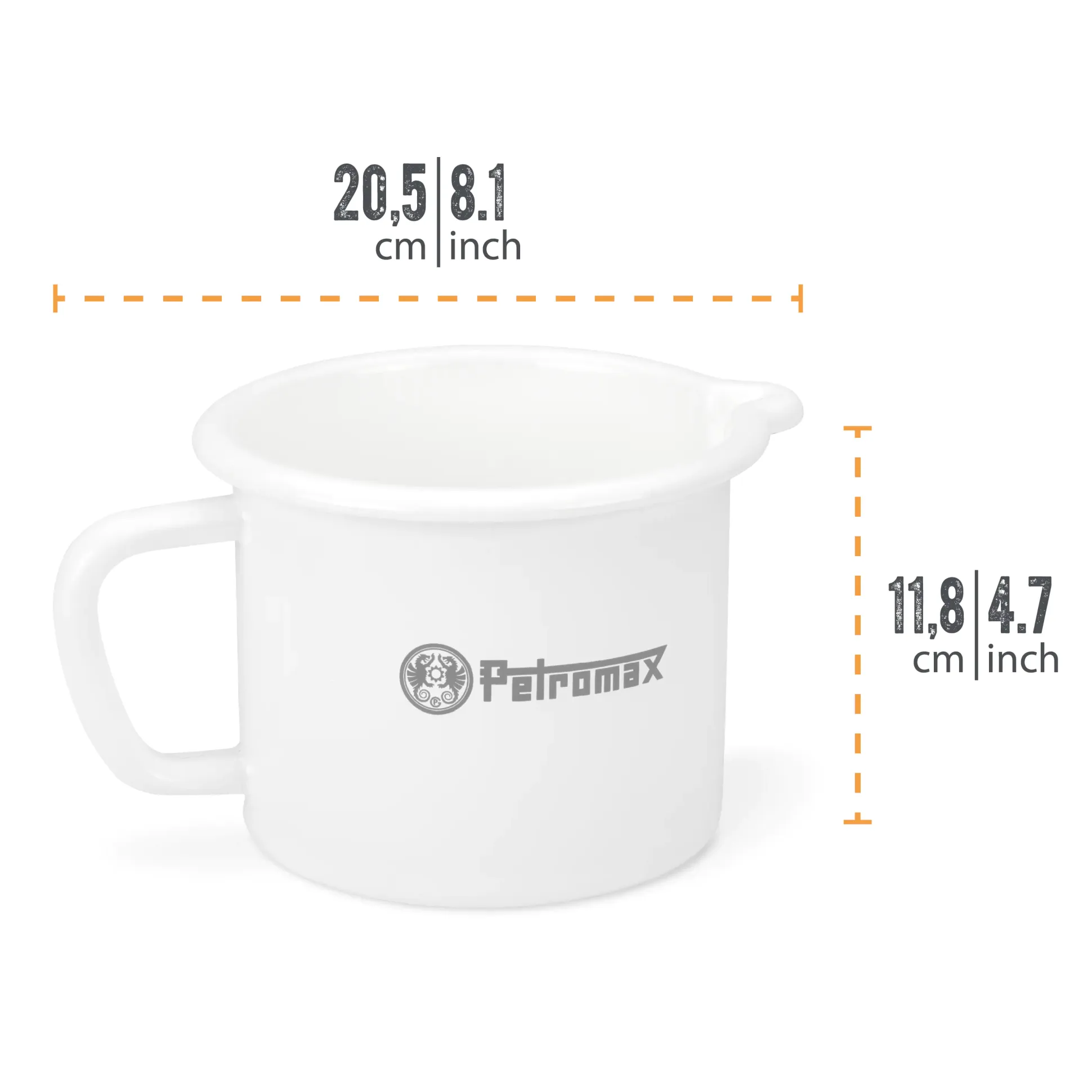 Petromax Milchtopf Emaille 1,4 Liter weiss