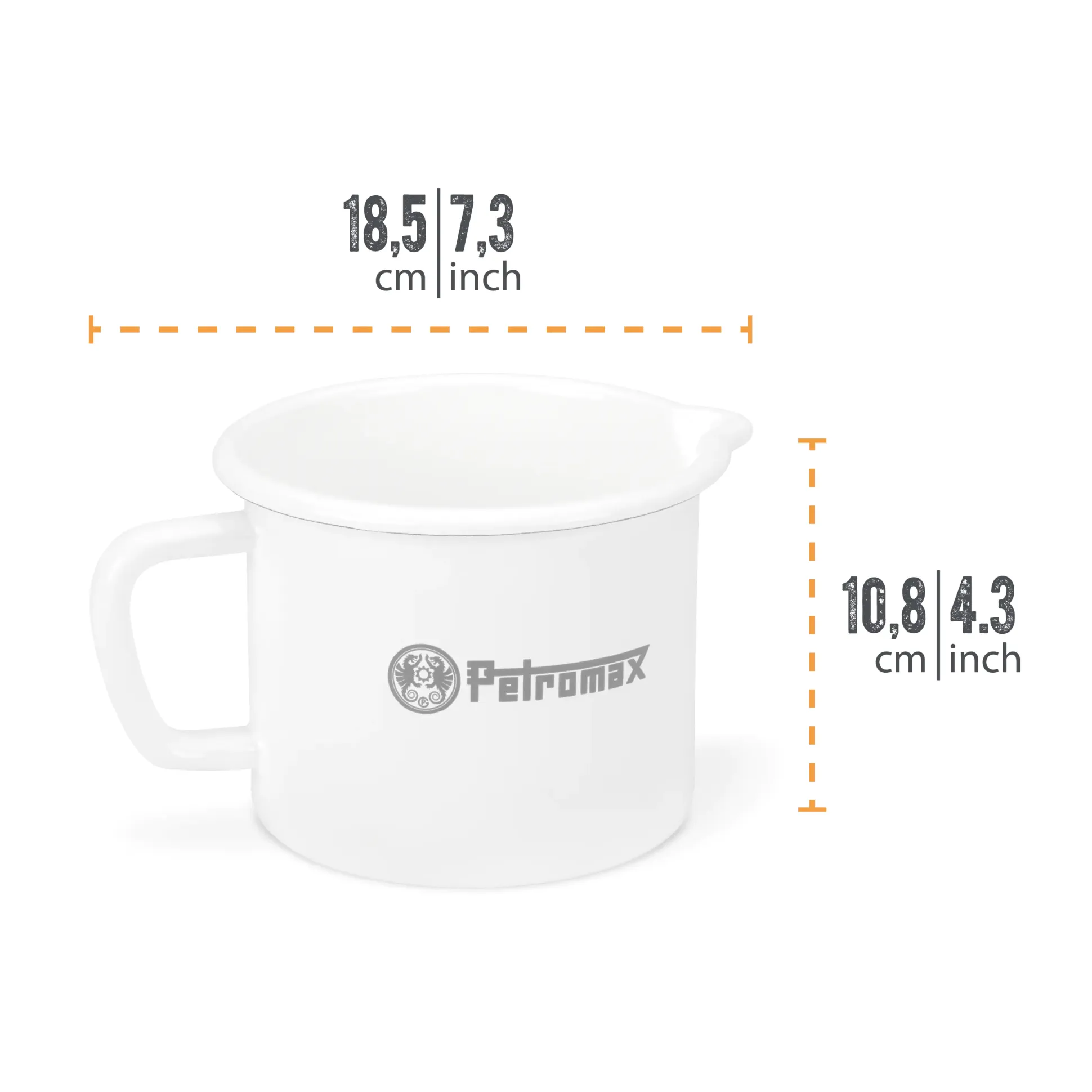 Petromax Milchtopf Emaille 1 Liter weiss
