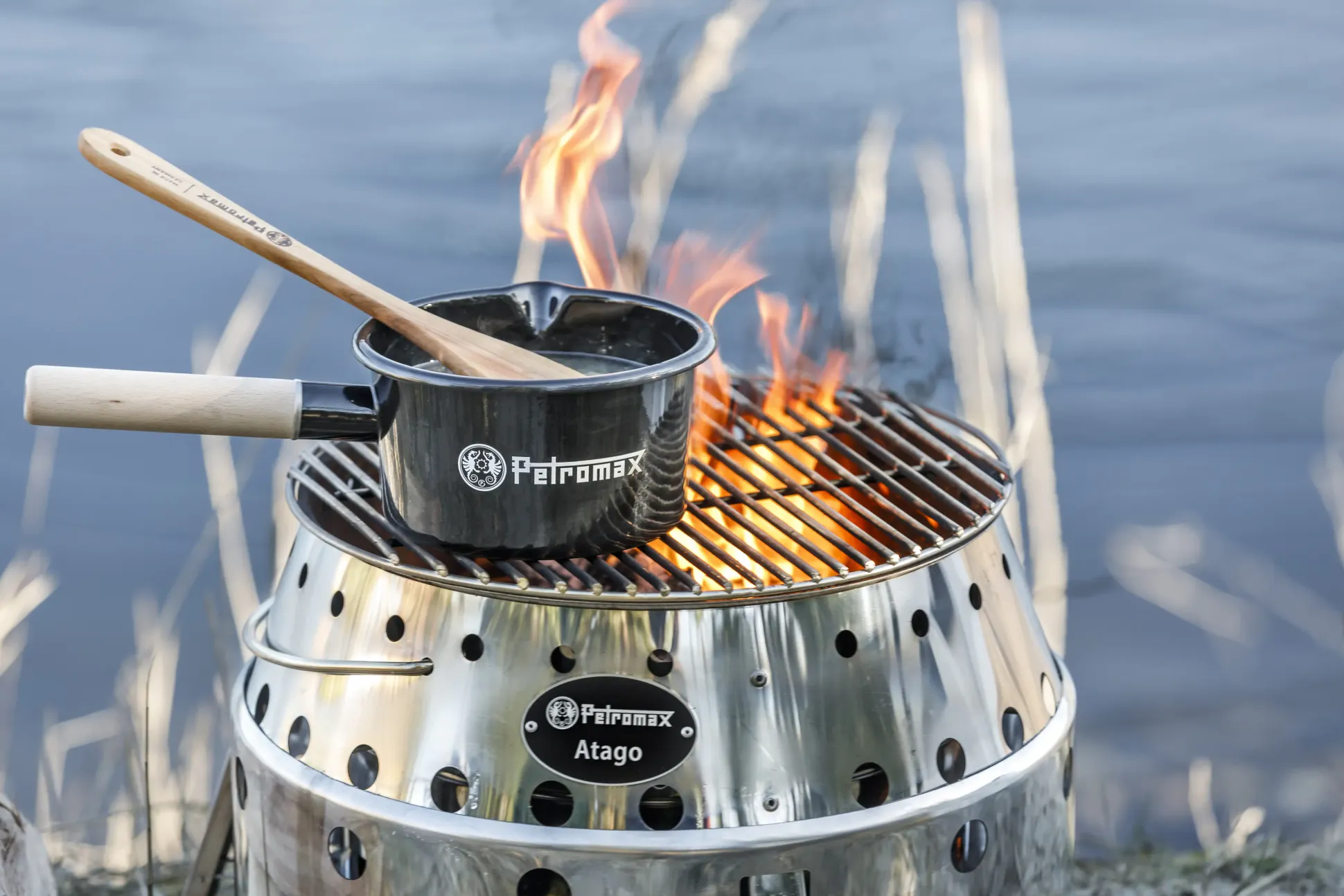 Petromax Stieltopf Emaille 1 Liter schwarz
