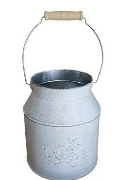 Pflanzgefäß Kanne Zink 18 x 16 x 16 cm grau