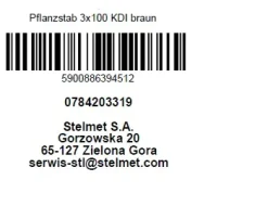 Pflanzstab Kiefer braun 100 x 2,5 x 2,5 cm