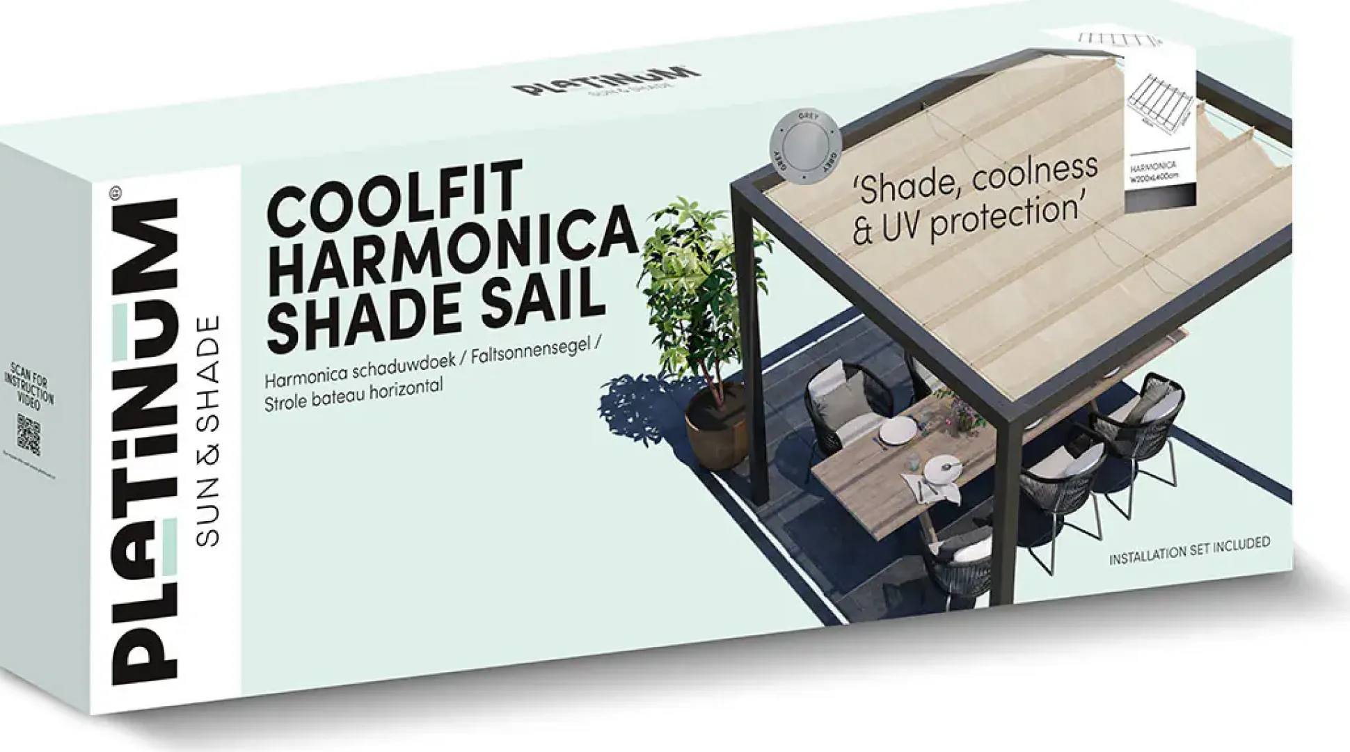 Platinum Faltsonnensegel Coolfit 2 x 4 m altweiß
