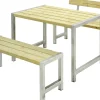 Plus Cafegarnitur Tisch und 2 Bänke & 1 Rückenlehne Druckimprägniert