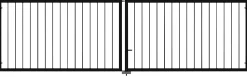 Plus Doppeltor Basic Stahl 300 × 85 cm schwarz