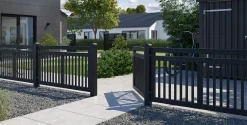 Plus Doppeltor Linea 300 x 80 cm RAL 9005 Schwarz