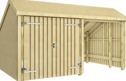 Plus Gartenhaus Multi 2 Module 445 x 258 cm natur mit Doppeltür