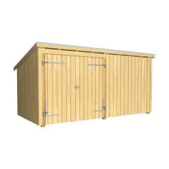 Plus Gartenhaus Nordic Multi 416 x 208 cm natur mit Doppeltür, Dachpappe