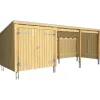 Plus Gartenhaus Nordic Multi 619 x 208 cm natur mit Doppeltür, offen, Dachpappe, H-Anker