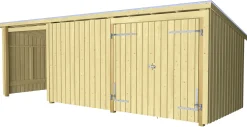 Plus Gartenhaus Nordic Multi 619 x 208 cm natur mit Doppeltür, Dachpappe