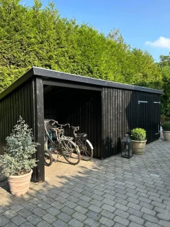 Plus Gartenhaus Nordic Multi 619 x 208 cm natur mit Doppeltür, Wand, offen