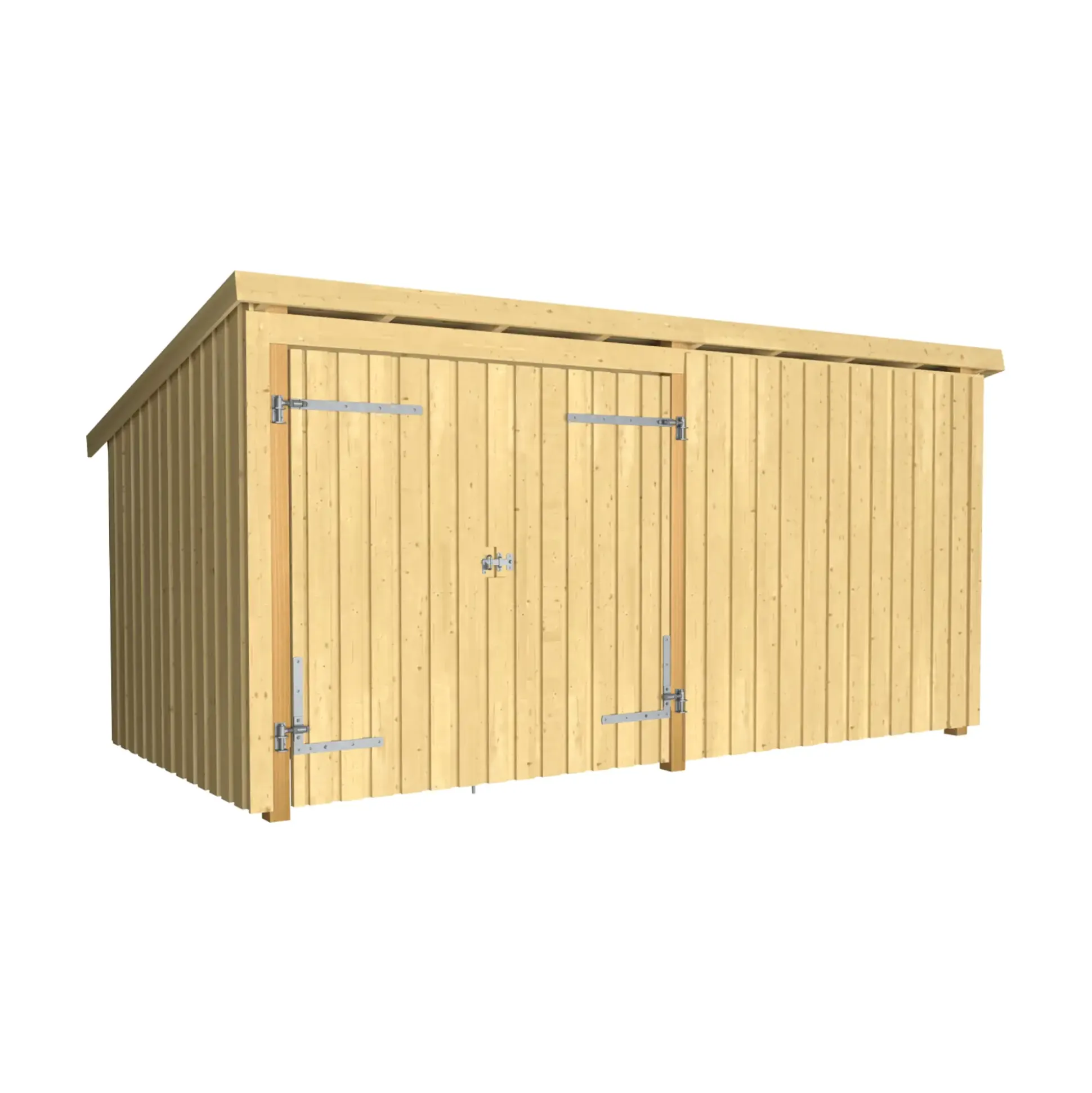 Plus Gartenhaus Nordic Multi 416 x 208 cm natur mit Doppeltür