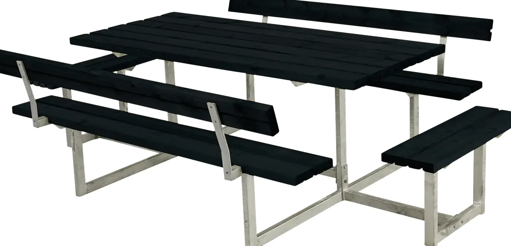 Plus Kombimöbel Basic 260 x 184 x 73 cm mit 2 Rückenlehnen, schwarz