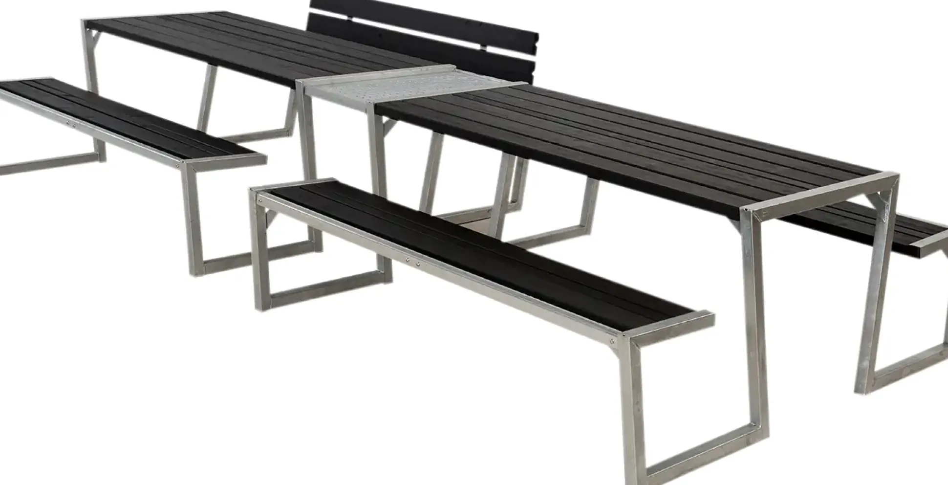 Plus Kombimöbel Zigma 392 x 194 x 73 cm mit 2 Rückenlehnen, schwarz