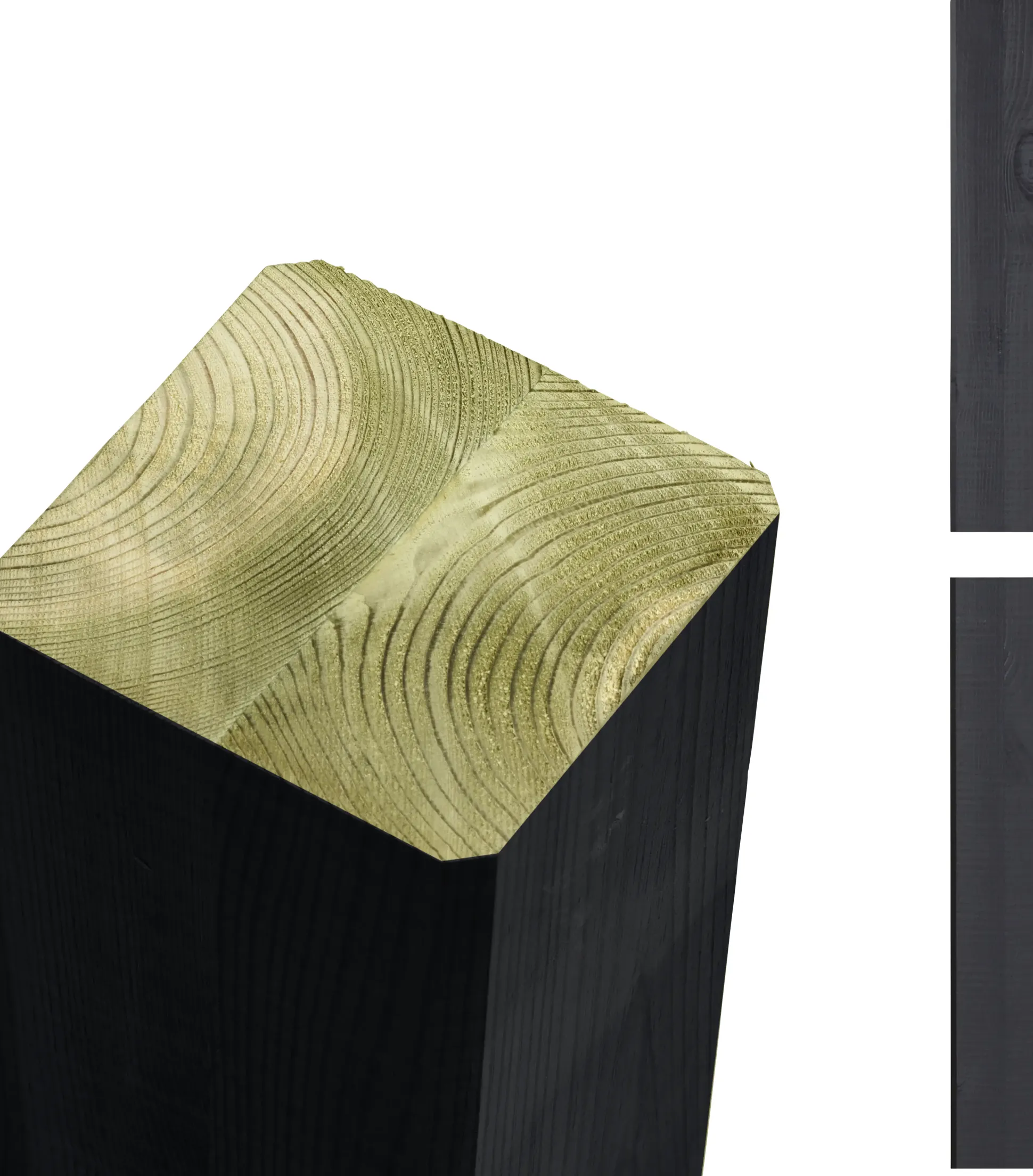 Plus Leimholzpfosten 297 cm, 90 x 90 mm, schwarz, Kopf gerundet
