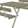 Plus Picknicktisch Alpha Stahl-Holz 118 x 185 x 76 cm graubraun mit 2 Rückenlehnen