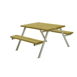 Plus Picknicktisch Alpha Stahl-Holz 118 x 161 x 73 cm natur