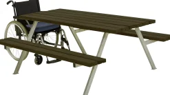 Plus Picknicktisch Alpha Stahl-Holz 177 x 185 x 73 cm schwarz