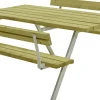Plus Picknicktisch Alpha Stahl-Holz 177 x 185 x 76 cm natur mit 2 Rückenlehnen