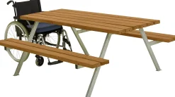 Plus Picknicktisch Alpha Stahl-Holz 177 x 185 x 73 cm teak