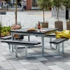 Plus Picknicktisch Twist Stahl-Holz 204 x 204 x 73 cm schwarz