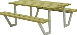 Plus Picknicktisch Wega Stahl-Holz 177 x 161 x 73 cm natur