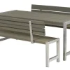 Plus Planken-Garnitur 3-teilig mit 2 Rückenlehnen, graubraun