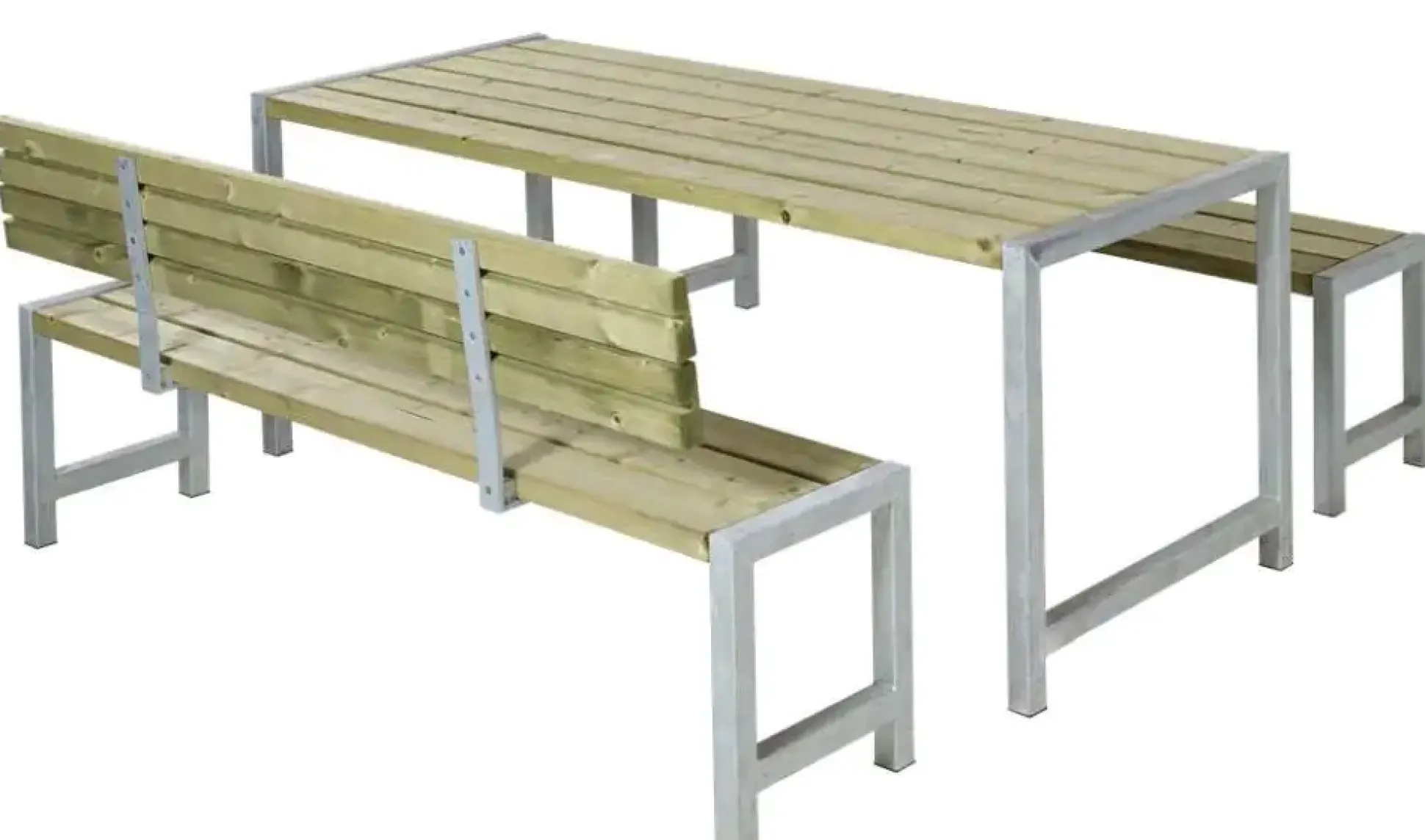Plus Planken-Garnitur 3-teilig mit 1 Rückenlehne, Kiefer / Fichte