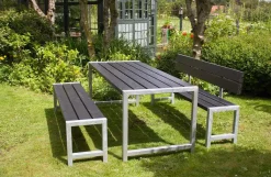 Plus Planken-Garnitur 3-teilig mit 1 Rückenlehne, schwarz
