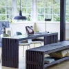 Plus Rustik Lattenbank Design mit Regal 138 x 49 x 45 cm RAL 9005 Schwarz