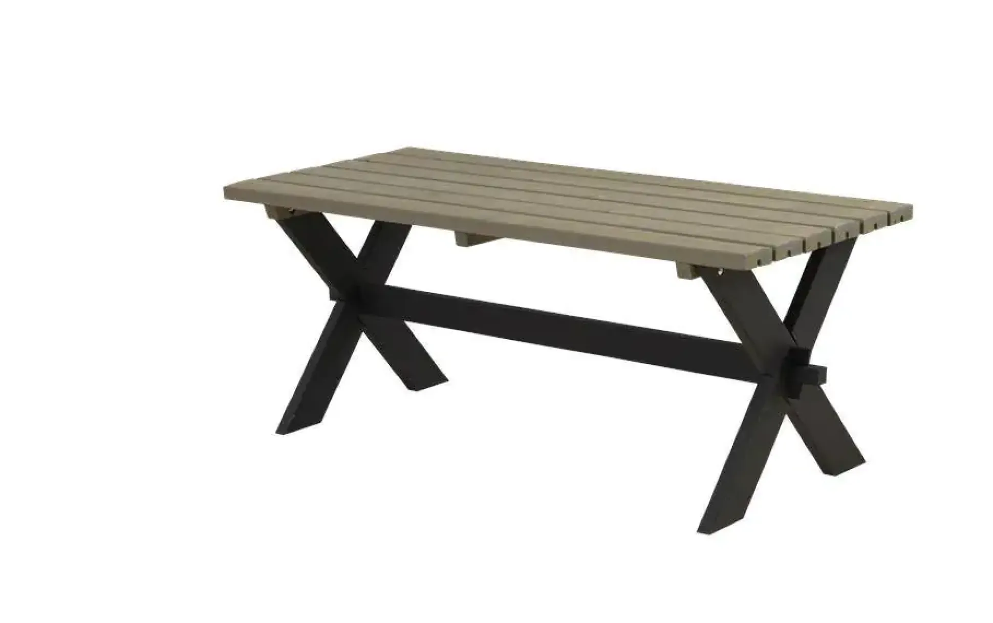 Plus Tisch Nostalgie 179x75x72cm schwarz graubraun rechteckig