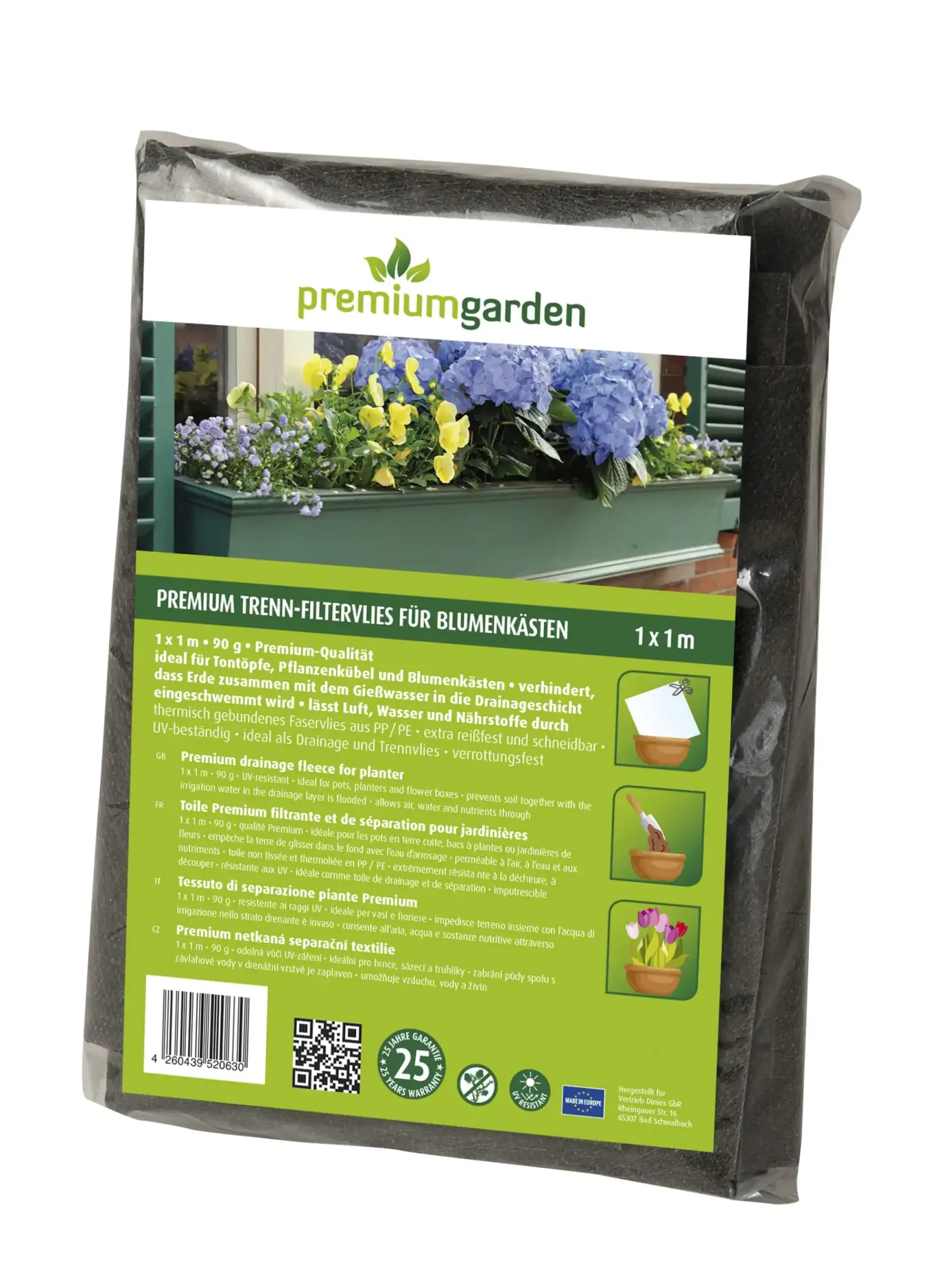 Premium Garden Blumenkastenvlies 1 x 1 m