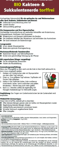 Primaster Bio Kakteen- & Sukkulentenerde torffrei 10 L
