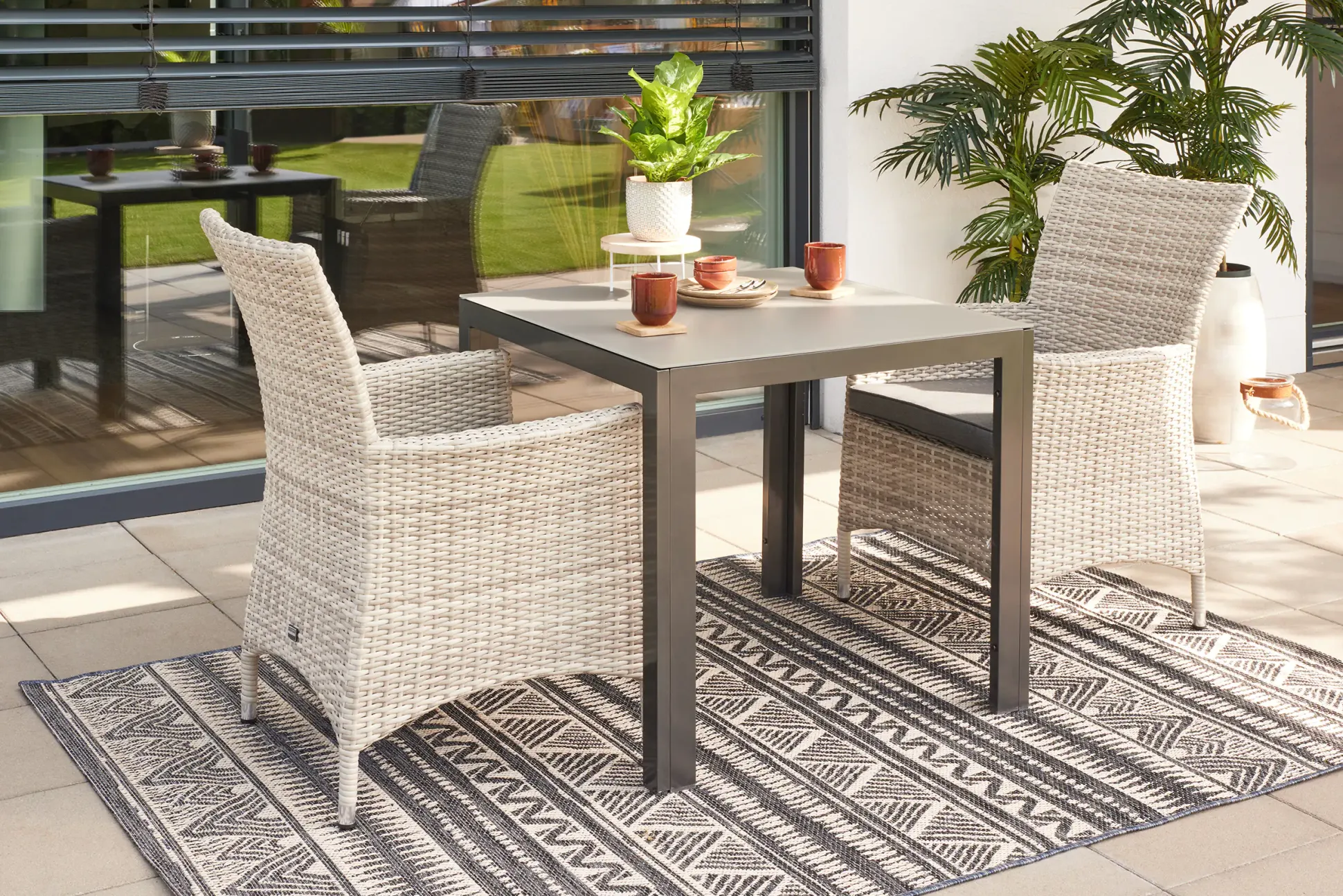 Primaster Diningsessel Nardo XL aus Kunststoffgeflecht, greyline