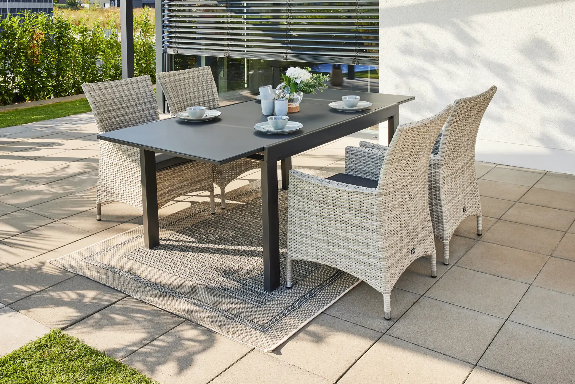 Primaster Diningsessel Nardo XL aus Kunststoffgeflecht, greyline