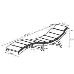 Primaster Gartenliege Lago 185 cm zusammenklappbar