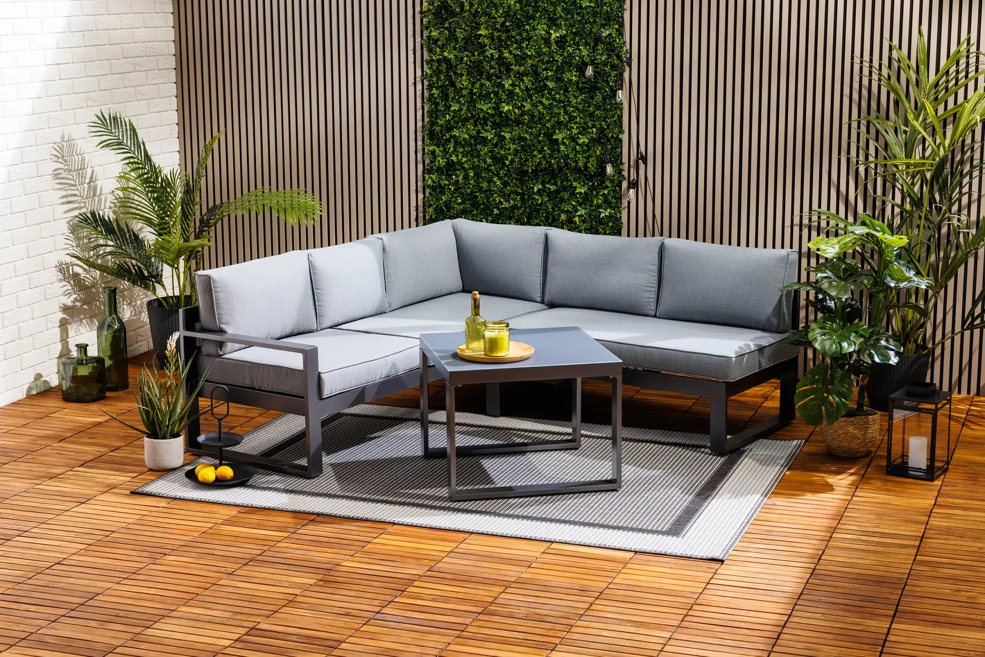 Primaster Gartenmöbel-Set Limoncello Aluminium mit verstellbarem Kopfteil