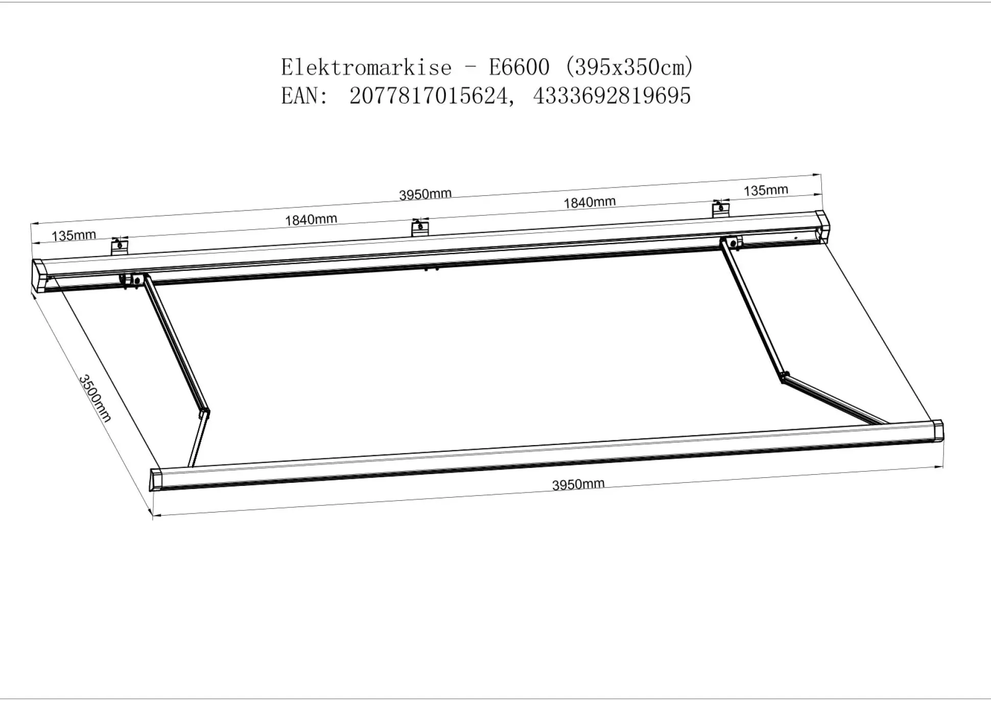 Primaster Kassetten-Markise elektrisch - B-Ware